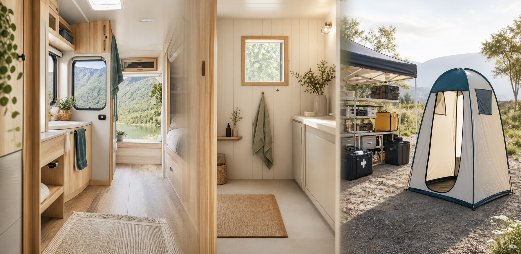 Dry-flush sanitation settings for RV travel, home and off-grid use, and mobile response